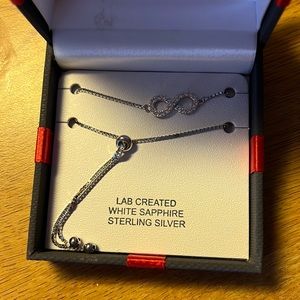 White Sapphire Infinity Rope Bracelet